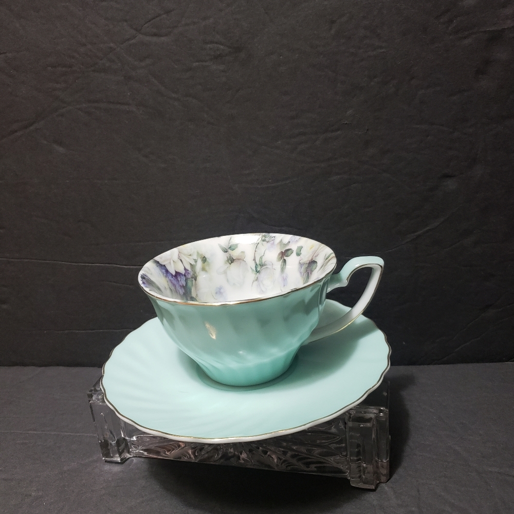 Vtg PORCELAIN TREASURES By *BETTY PLATNER* Swirl Teacup & Saucer Set REPLACEMENT